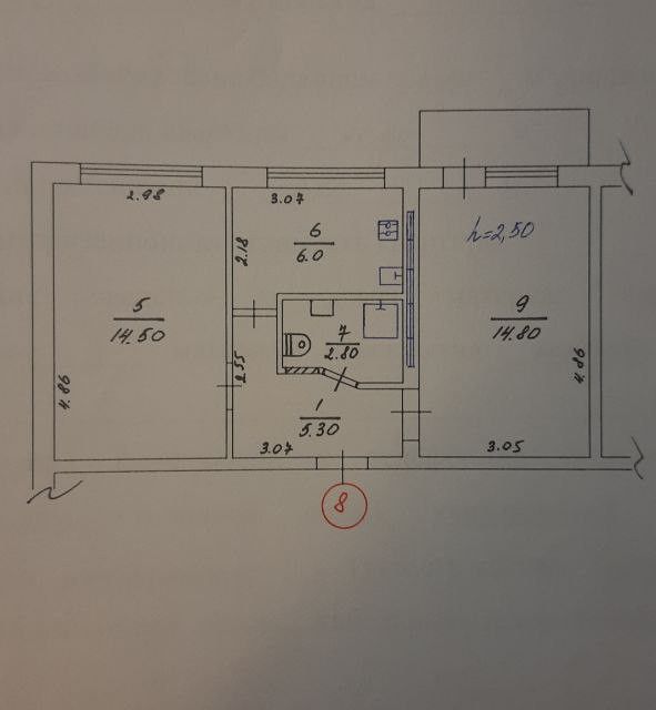 Продаётся 2-комнатная квартира, 29 м²