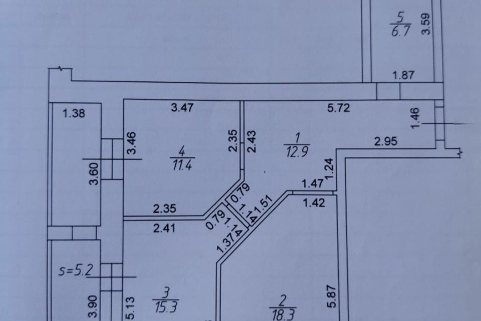 Продаётся 2-комнатная квартира, 65 м²
