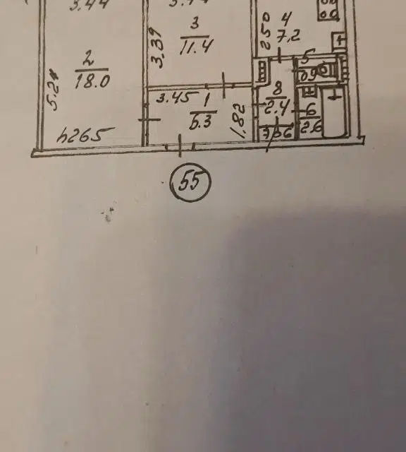 Продаётся 2-комнатная квартира, 50.5 м²