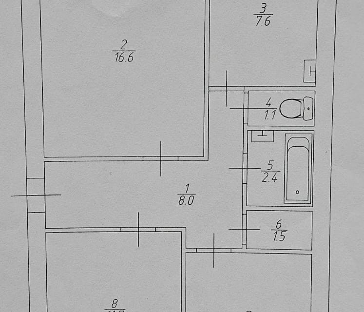 Продаётся 3-комнатная квартира, 61.4 м²