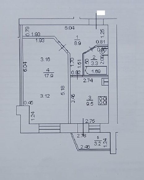 Продаётся 1-комнатная квартира, 39.6 м²