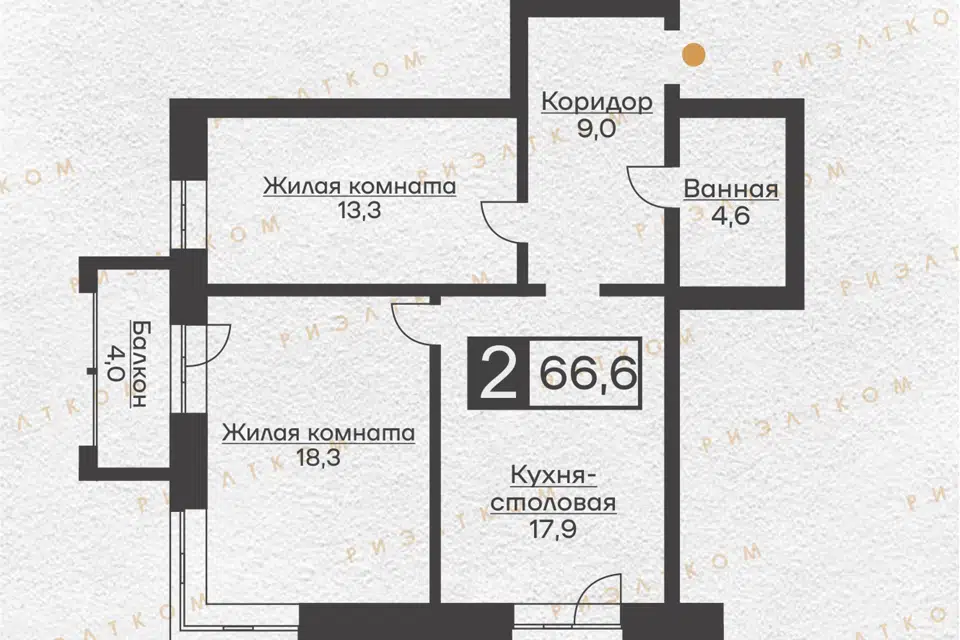 Продаётся 3-комнатная квартира, 66.6 м²