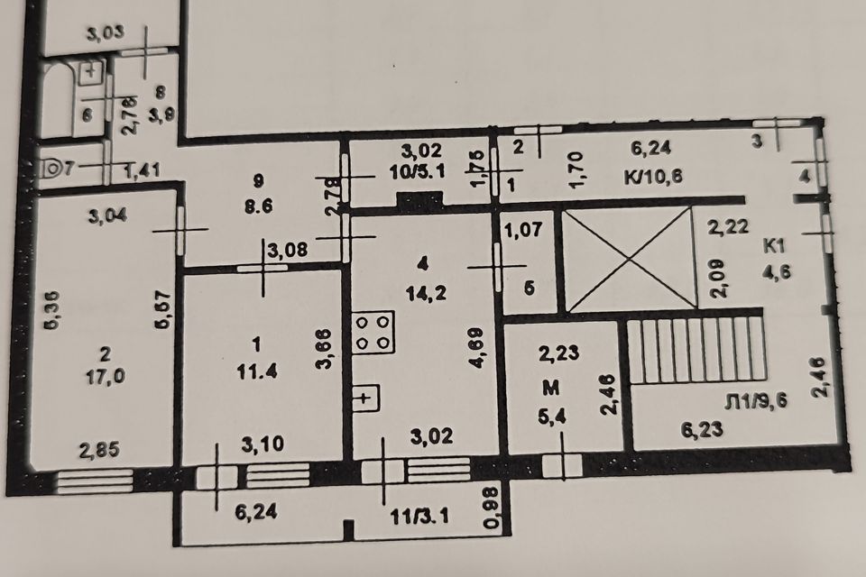 Продаётся 3-комнатная квартира, 80.6 м²