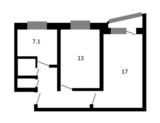 Продаётся 2-комнатная квартира, 46.9 м²