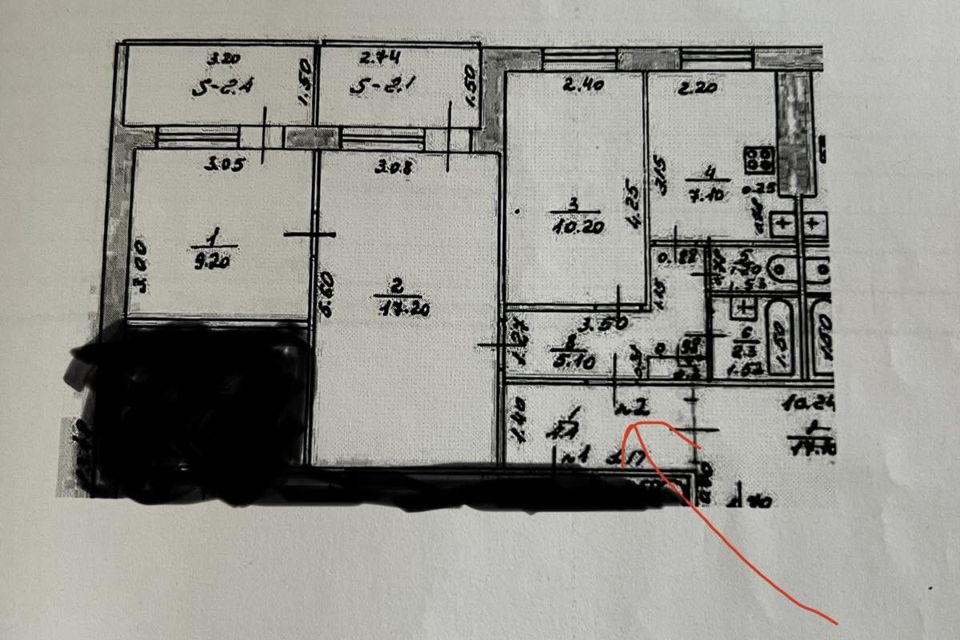 Продаётся 3-комнатная квартира, 52.6 м²