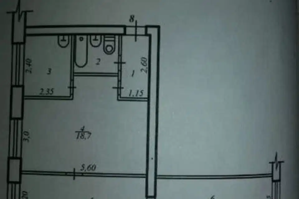 Продаётся 1-комнатная квартира, 56 м²