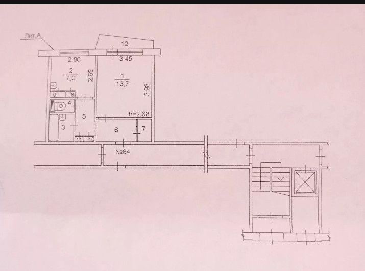 Продаётся 1-комнатная квартира, 33.4 м²