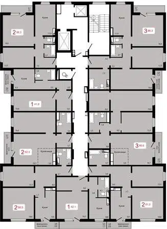 Продаётся 2-комнатная квартира, 58.5 м²