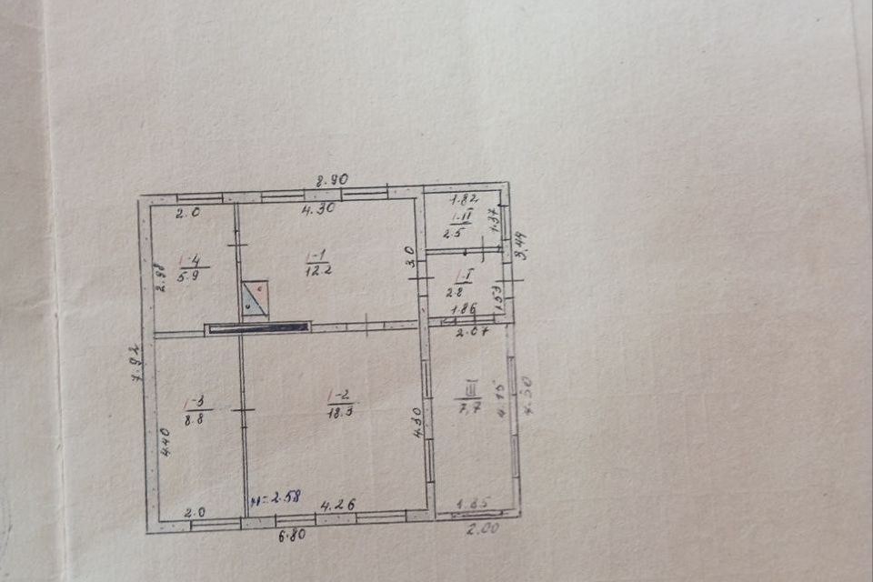 Продаётся 1-этажный дом, 60 м²