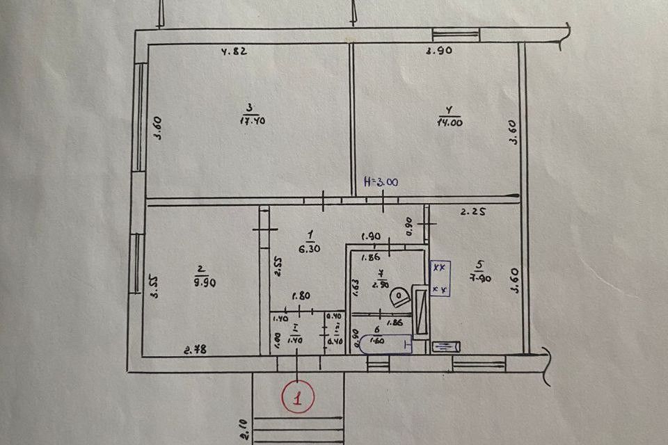 Продаётся 1-этажный дом, 74.2 м²