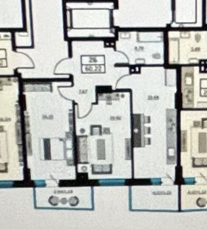 Продаётся 2-комнатная квартира, 61 м²