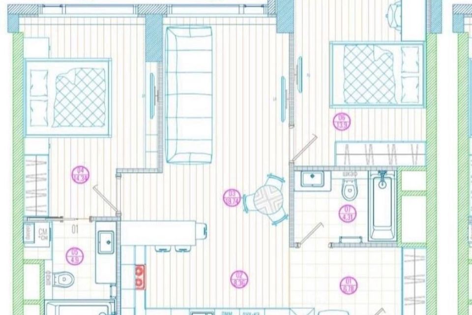 Продаётся 3-комнатная квартира, 71 м²