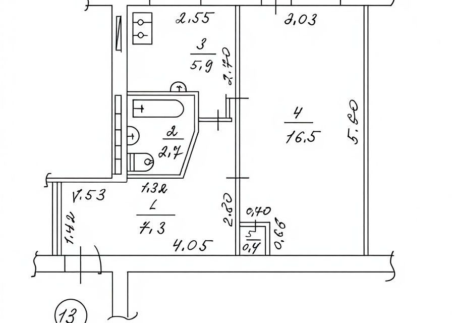Продаётся 1-комнатная квартира, 34.6 м²