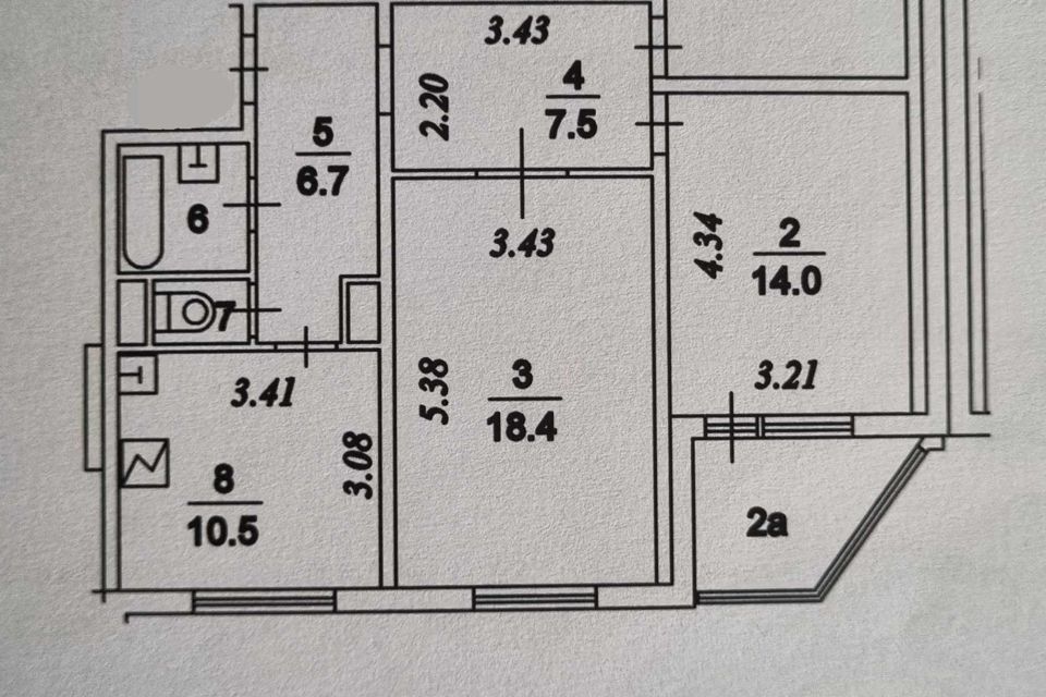 Продаётся 3-комнатная квартира, 80.4 м²