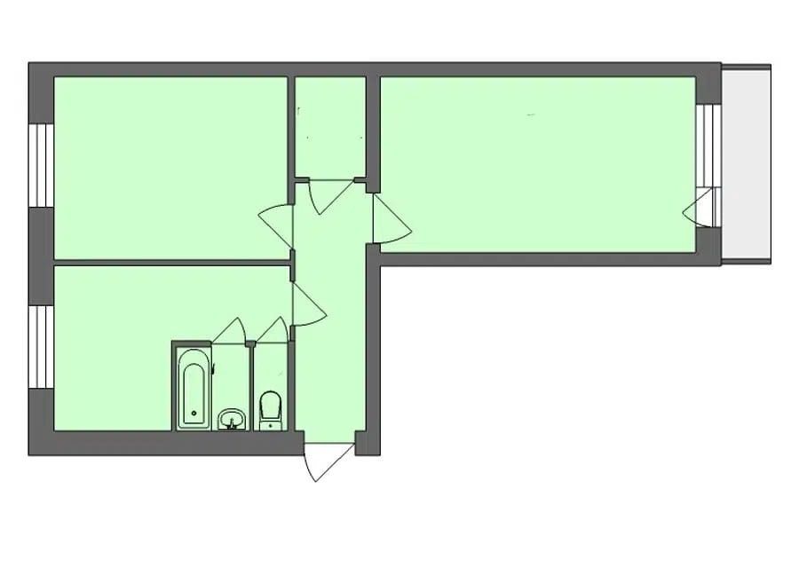 Продаётся 2-комнатная квартира, 56.2 м²