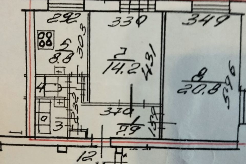 Продаётся 2-комнатная квартира, 56.4 м²