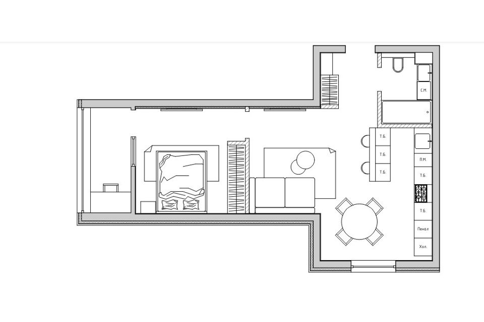 Продаётся 1-комнатная квартира, 52.5 м²