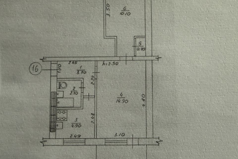 Продаётся 2-комнатная квартира, 38 м²