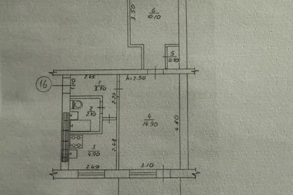 Продаётся 2-комнатная квартира, 38 м²