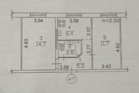 Продаётся 2-комнатная квартира, 40.9 м²