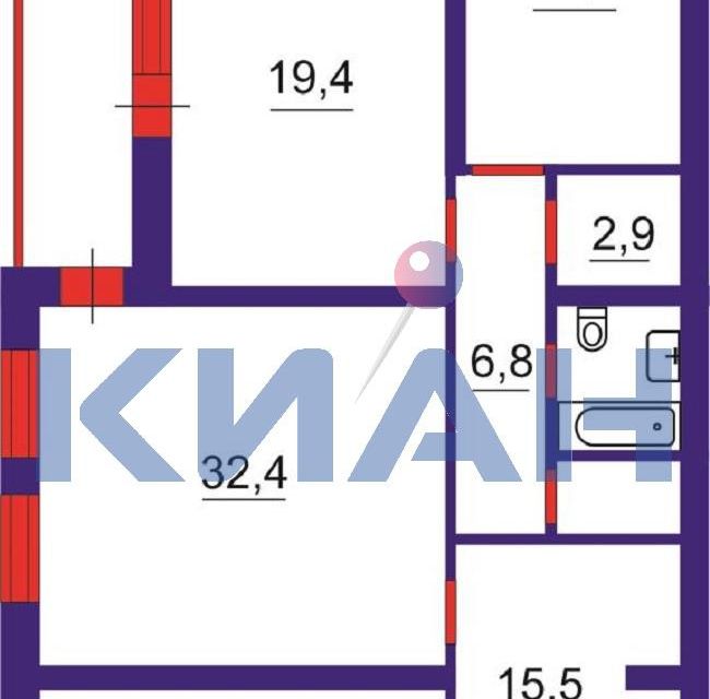 Продаётся 3-комнатная квартира, 119.8 м²