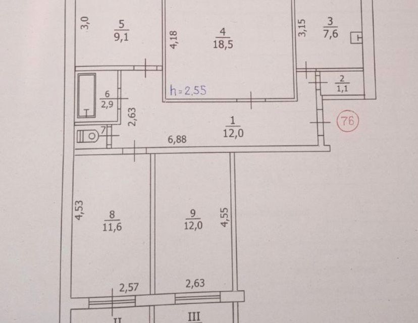 Продаётся 4-комнатная квартира, 80 м²