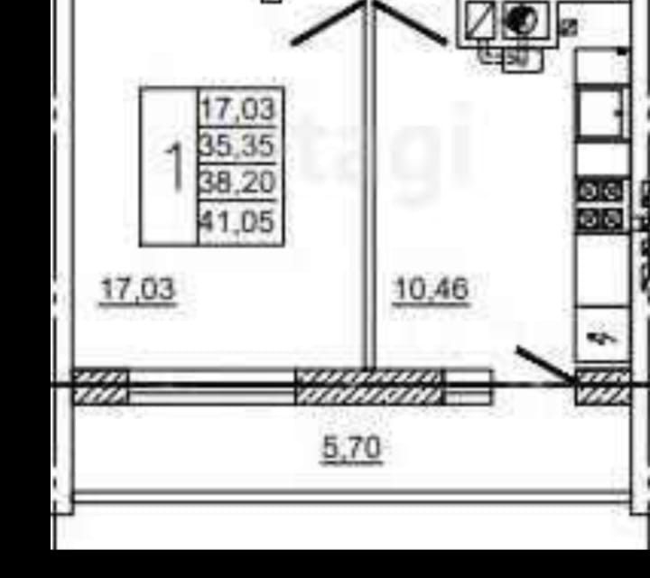 Продаётся 1-комнатная квартира, 34.8 м²