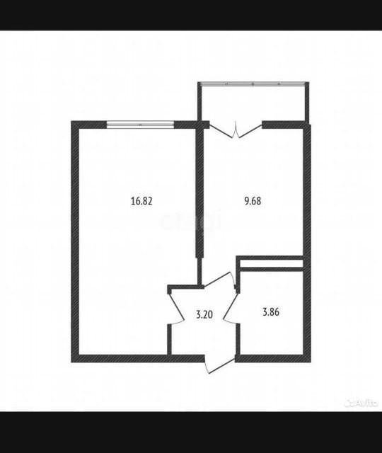 Продаётся 1-комнатная квартира, 33.2 м²