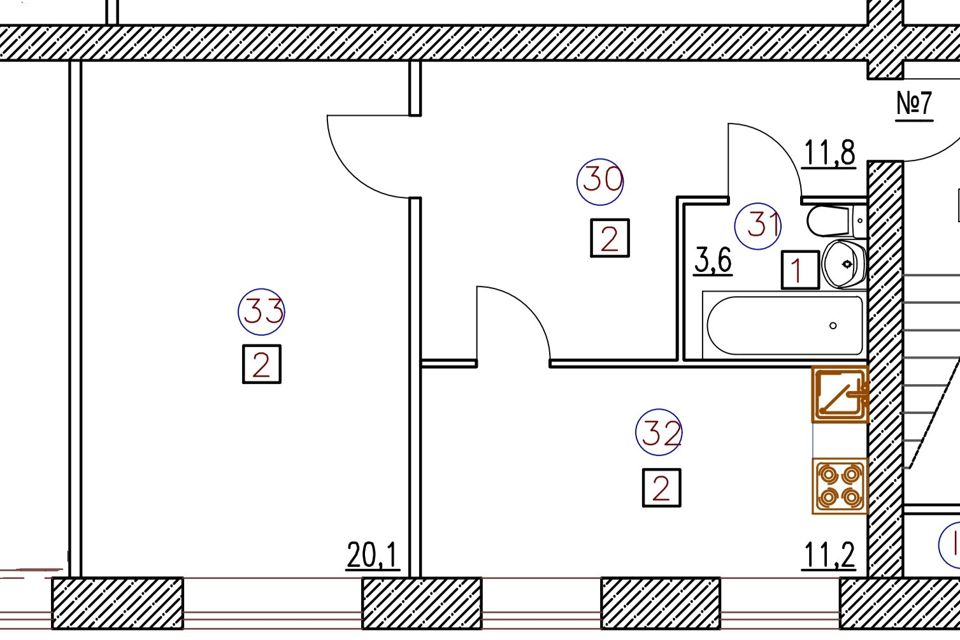 Продаётся 1-комнатная квартира, 46.7 м²