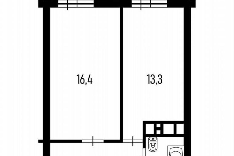 Продаётся 1-комнатная квартира, 40 м²