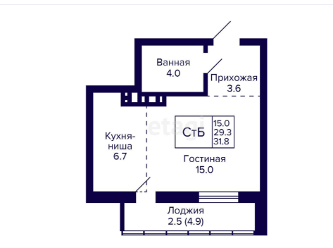 Продаётся студия, 31.8 м²