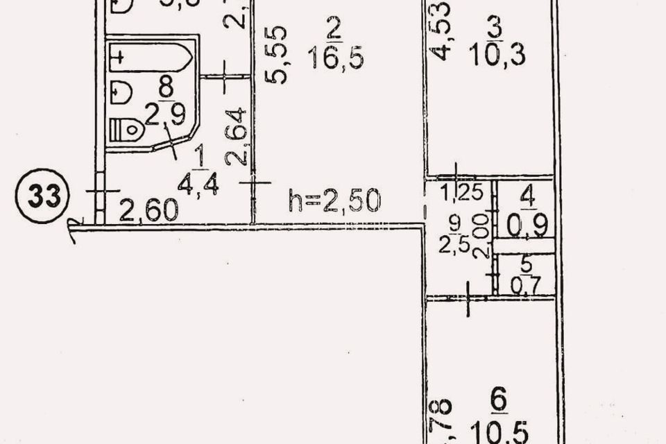 Продаётся 3-комнатная квартира, 57 м²