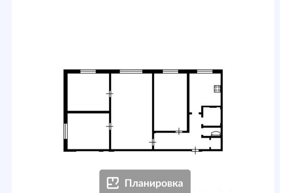 Продаётся 4-комнатная квартира, 60.7 м²