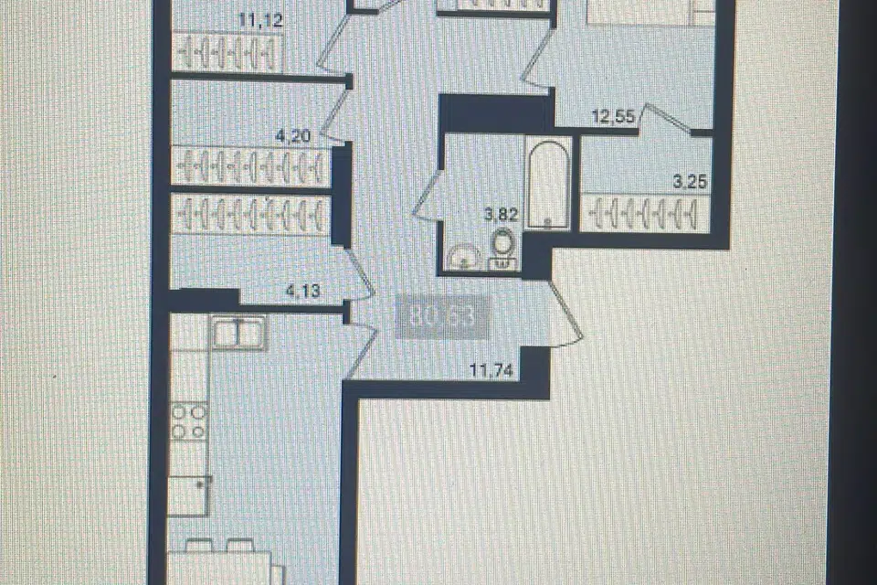Продаётся 4-комнатная квартира, 81.1 м²