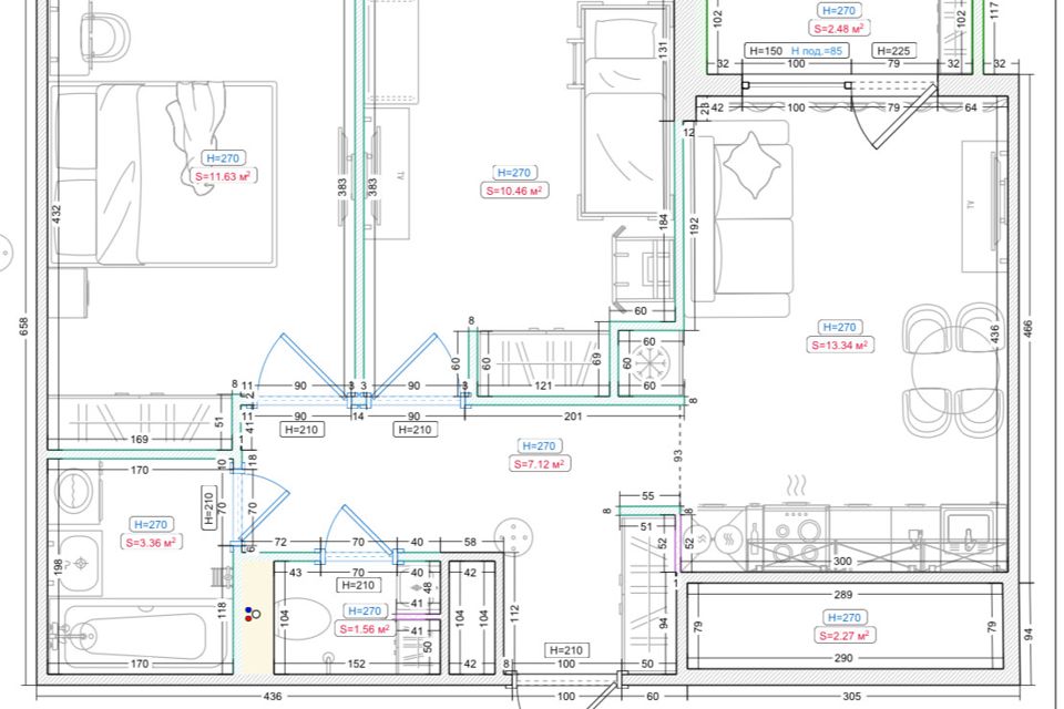 Продаётся 2-комнатная квартира, 47.5 м²