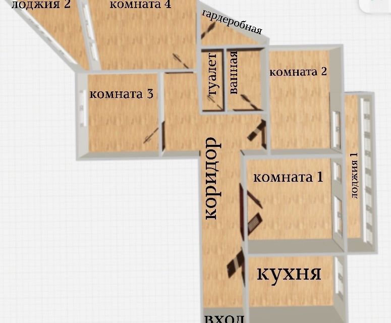 Продаётся 4-комнатная квартира, 72.6 м²