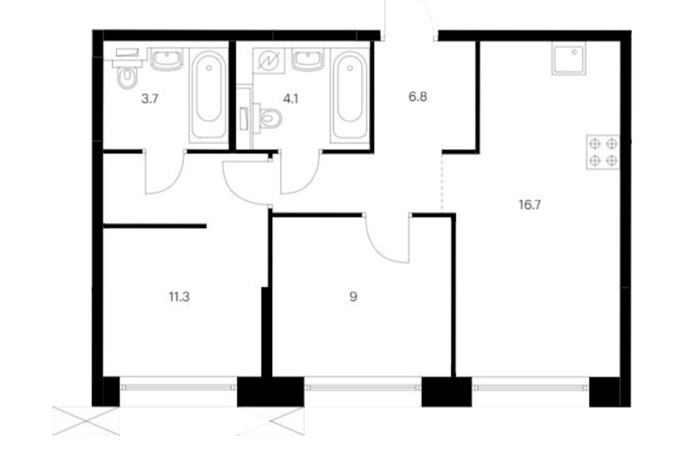 Продаю однокомнатные апартаменты 38.57м² Коломяжский просп., 4, Санкт-Петербург,