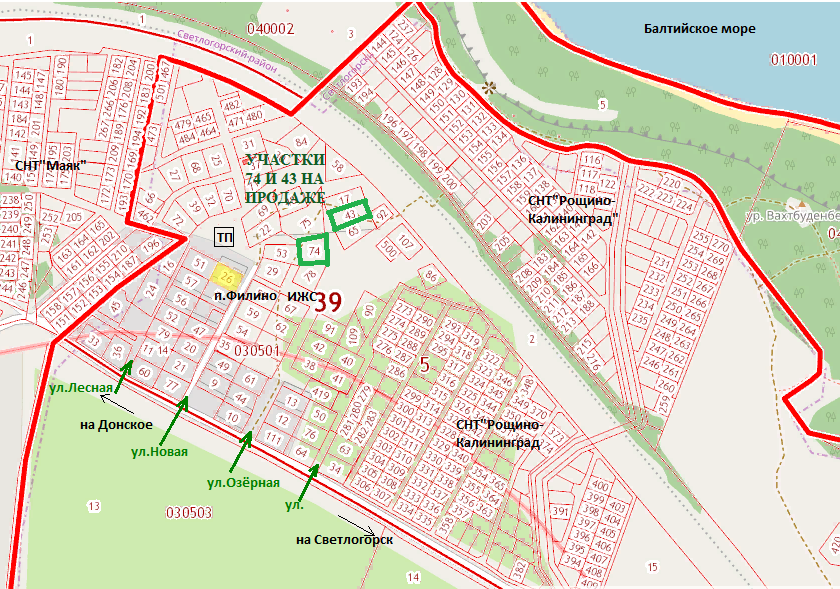 Карта сосновка калининградская область зеленоградский район