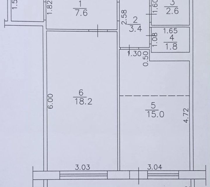 Продаётся 2-комнатная квартира, 48.6 м²