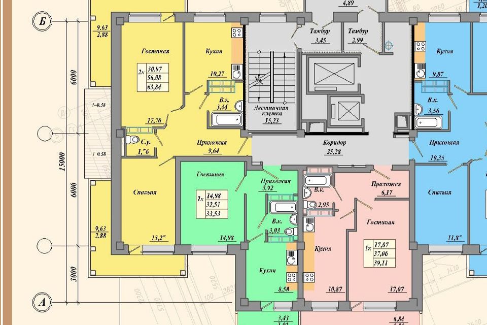 Продаётся 2-комнатная квартира, 63 м²