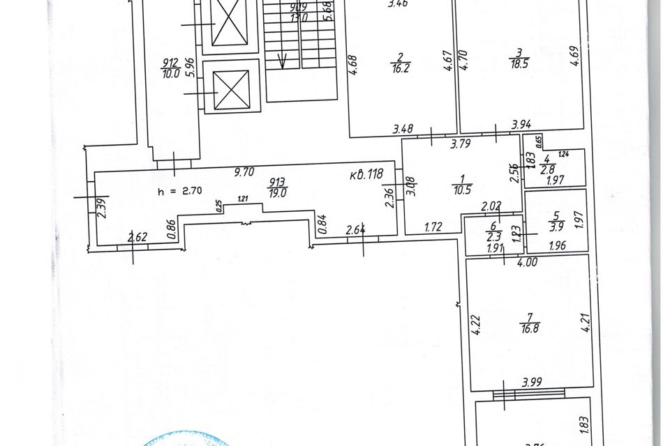 Продаётся 2-комнатная квартира, 71 м²