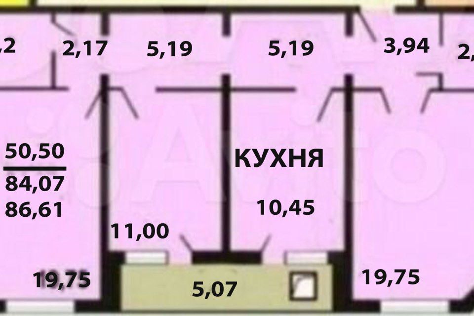 Продаётся 3-комнатная квартира, 84.2 м²
