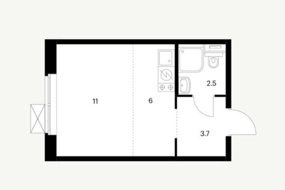 Продаётся студия, 23.2 м²