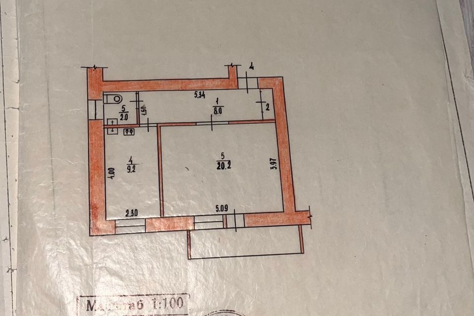 Продаётся 1-комнатная квартира, 40.2 м²