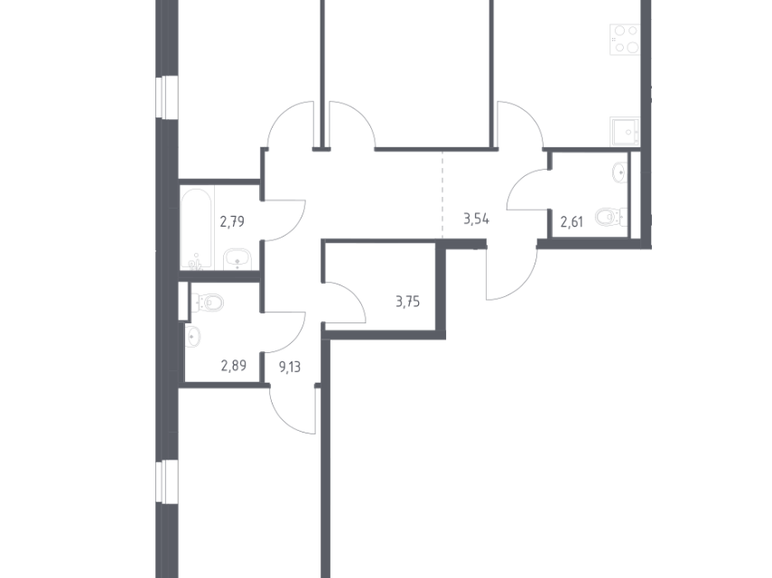 Продаётся 3-комнатная квартира, 78.5 м²