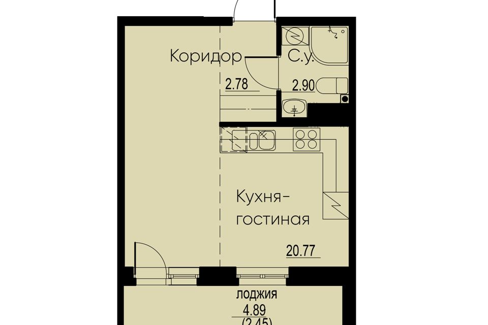 Продаётся студия, 26.4 м²