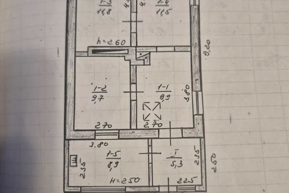Продаётся 1-этажный дом, 57 м²