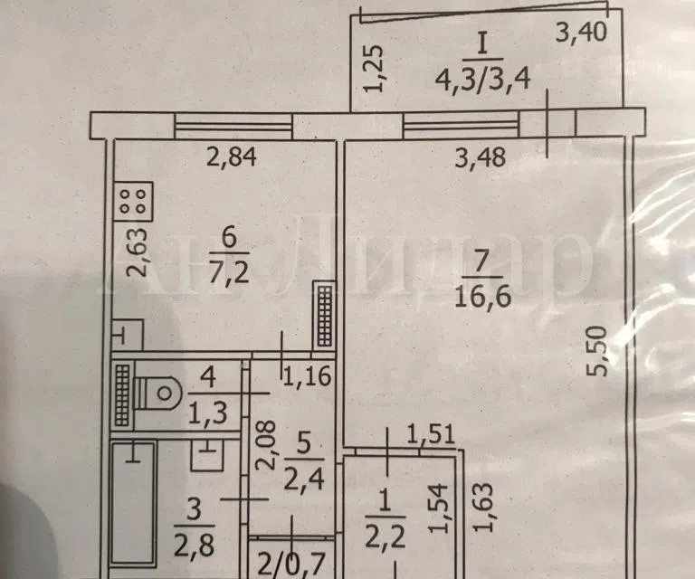 Продаётся 1-комнатная квартира, 34.6 м²