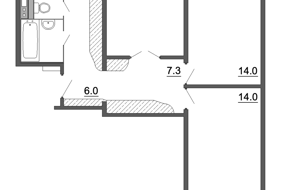 Продаётся 3-комнатная квартира, 75.3 м²