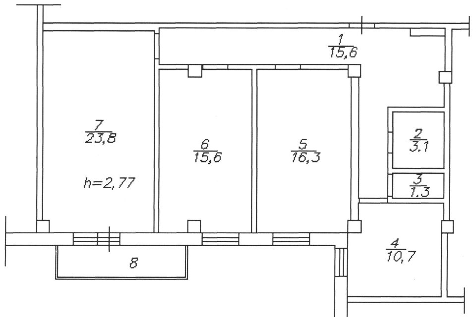 Продаётся 3-комнатная квартира, 86.4 м²